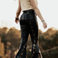 Snake Texture Tight Bell Pants