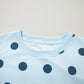 Trim Polka Dot Print Tank Split Mini Skort 2pcs Set