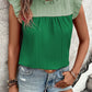 Sleeveless Ruffled Shoulder Contrast Top