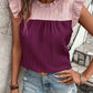 Sleeveless Ruffled Shoulder Contrast Top