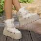 Women's thick-soled warm ankle boots cotton shoes lace-up snow boots