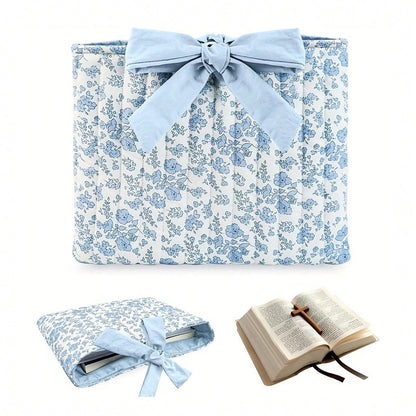 Custom Text Walk by Faith Bible Cover Bow Tie Drawstring Bag