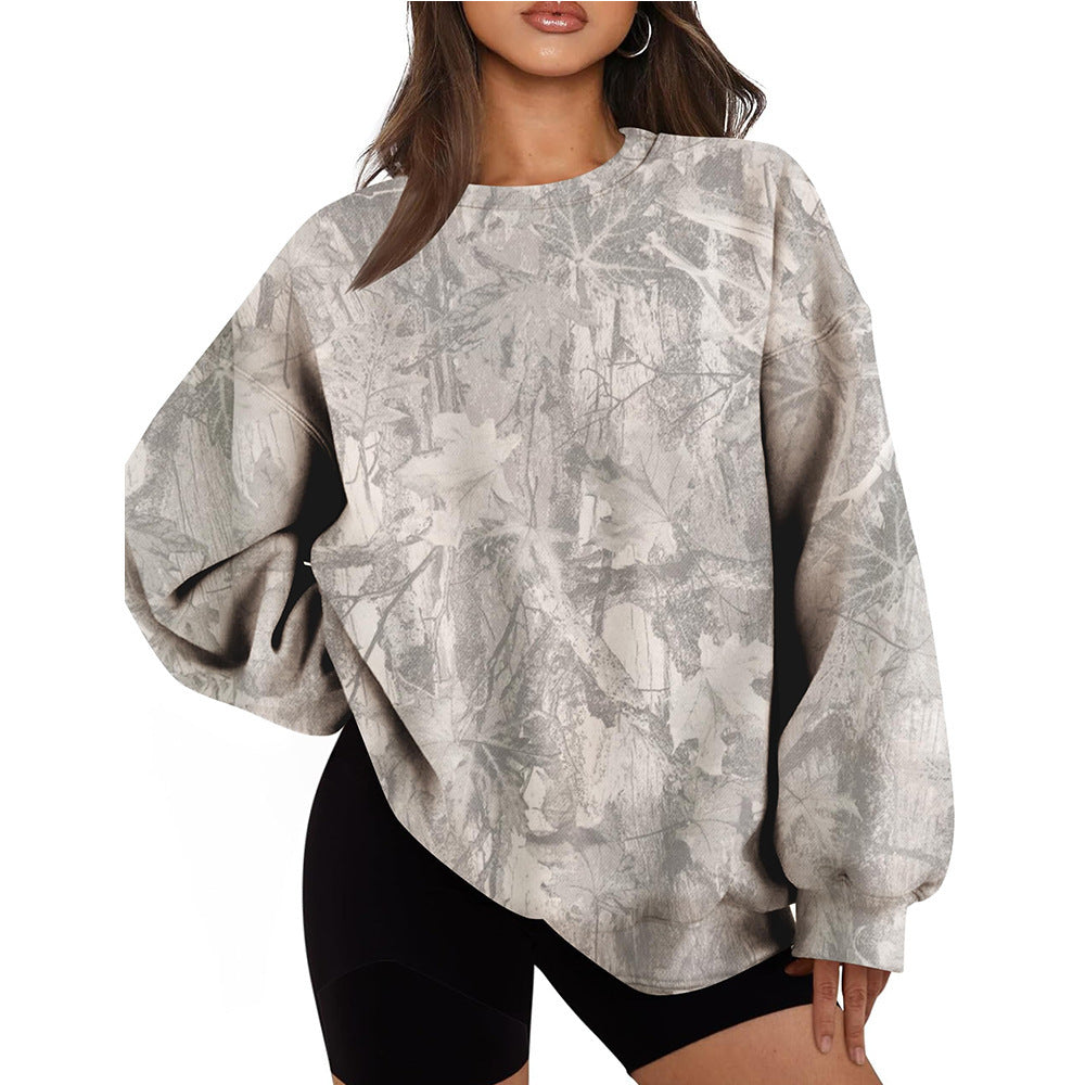 Oversized Camo Crewneck Sweatshirt