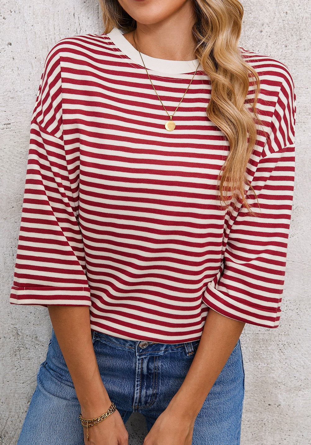 Striped Back Bow Tie T-Shirt
