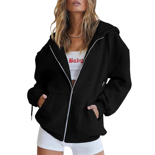 Women's Girls Jacket Sweatshirt Casual Drawstring Clothes