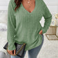 Plus Size V-Neck Long Sleeve T-Shirt