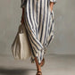 Stylish Long Striped Cardigan-Style Dress for Women