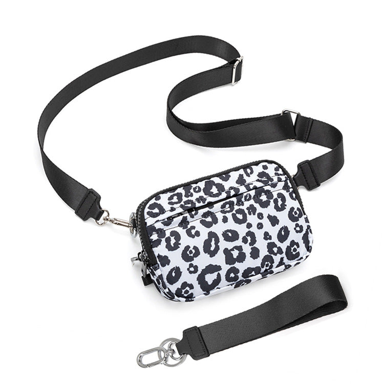 Nylon Double Compartment Crossbody and Wristlet