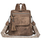 Retro Backpack Large Capacity Vegen Leather Travel Backpack