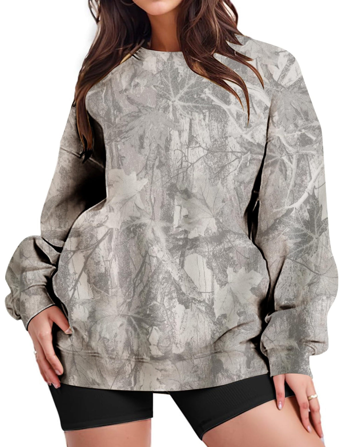 Oversized Camo Crewneck Sweatshirt