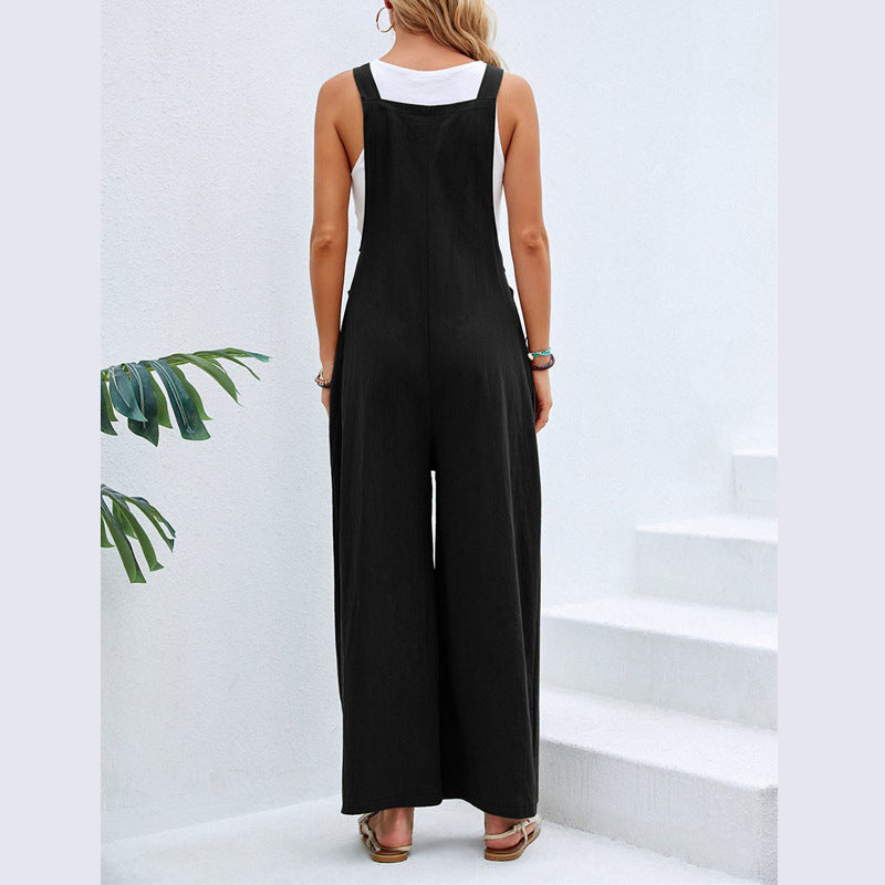 Full Size Wide Leg Overalls with Pockets