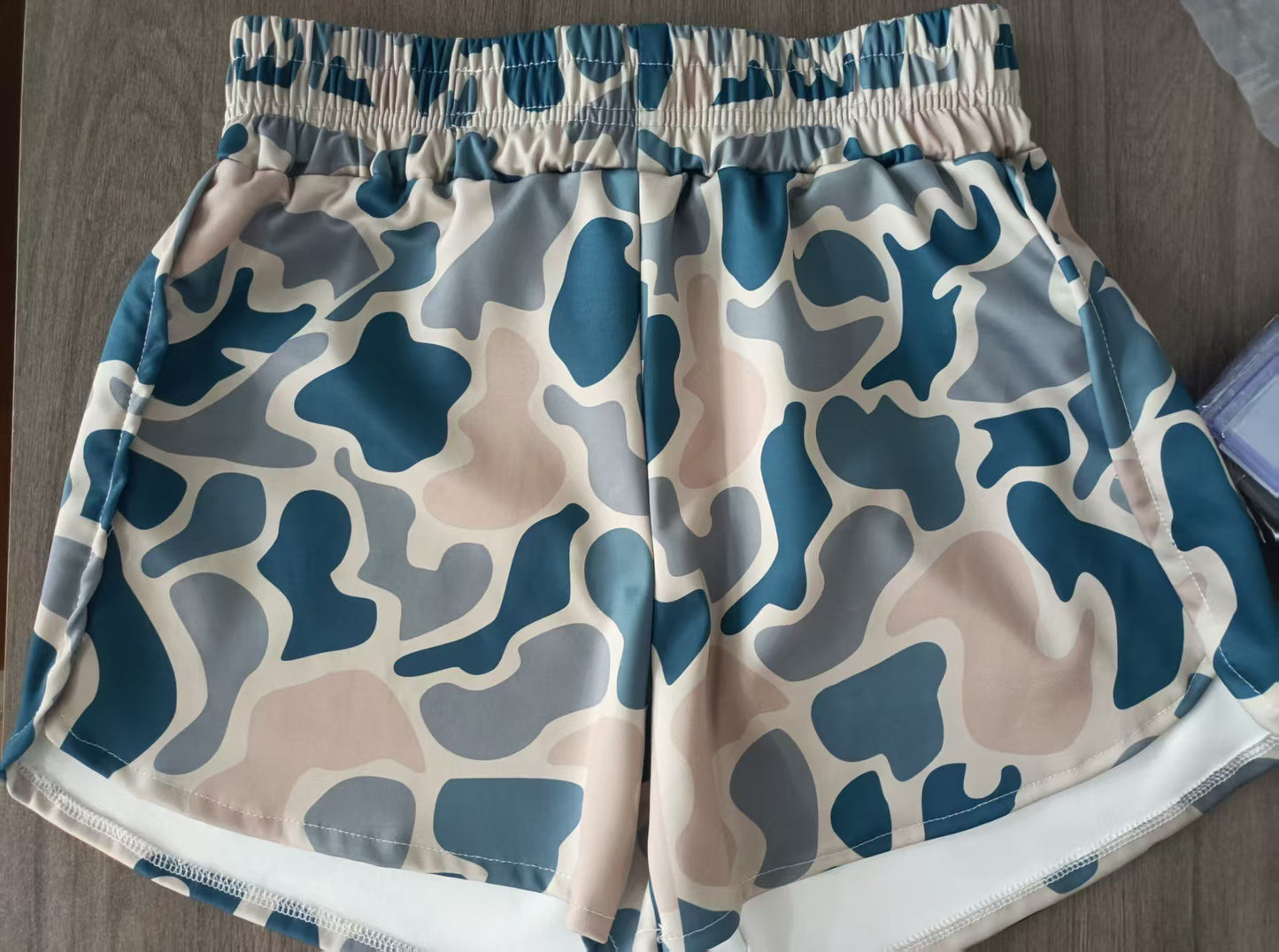 High-Waisted Camo Athletic Running Shorts