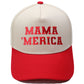Embroidered "MAMA MERICA" Trucker Hat – Color-Block Structured Baseball Cap