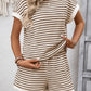 The Color-Blocked Striped Short Set