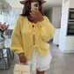 Women's Round Neck Lace-up Knitted Cardigan Sweater