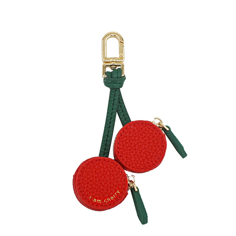 Fruit-Shaped Mini Coin Purse Keychain - Portable PU Leather Wallet & Bag Charm