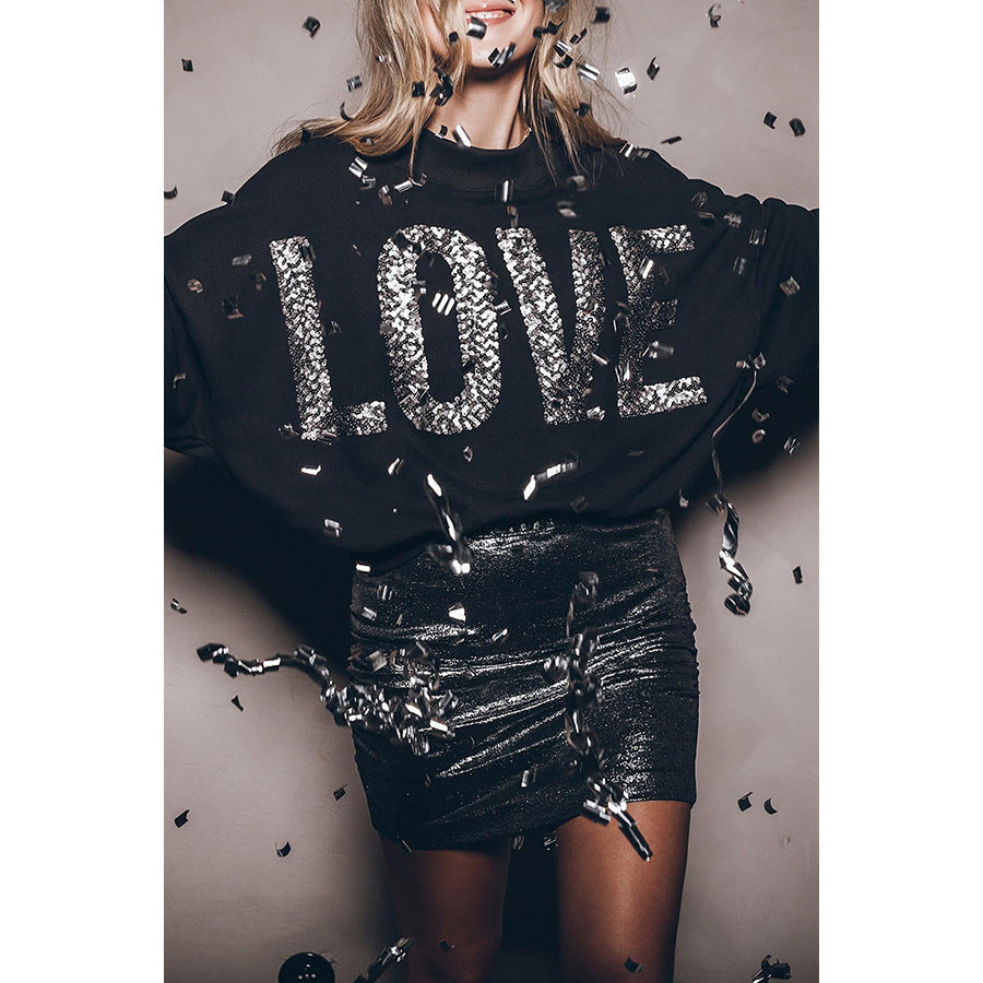 Valentine’s Day LOVE Sequin Sweatshirt