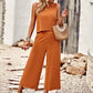 Solid Color Sleeveless Top + Cropped Pants Set