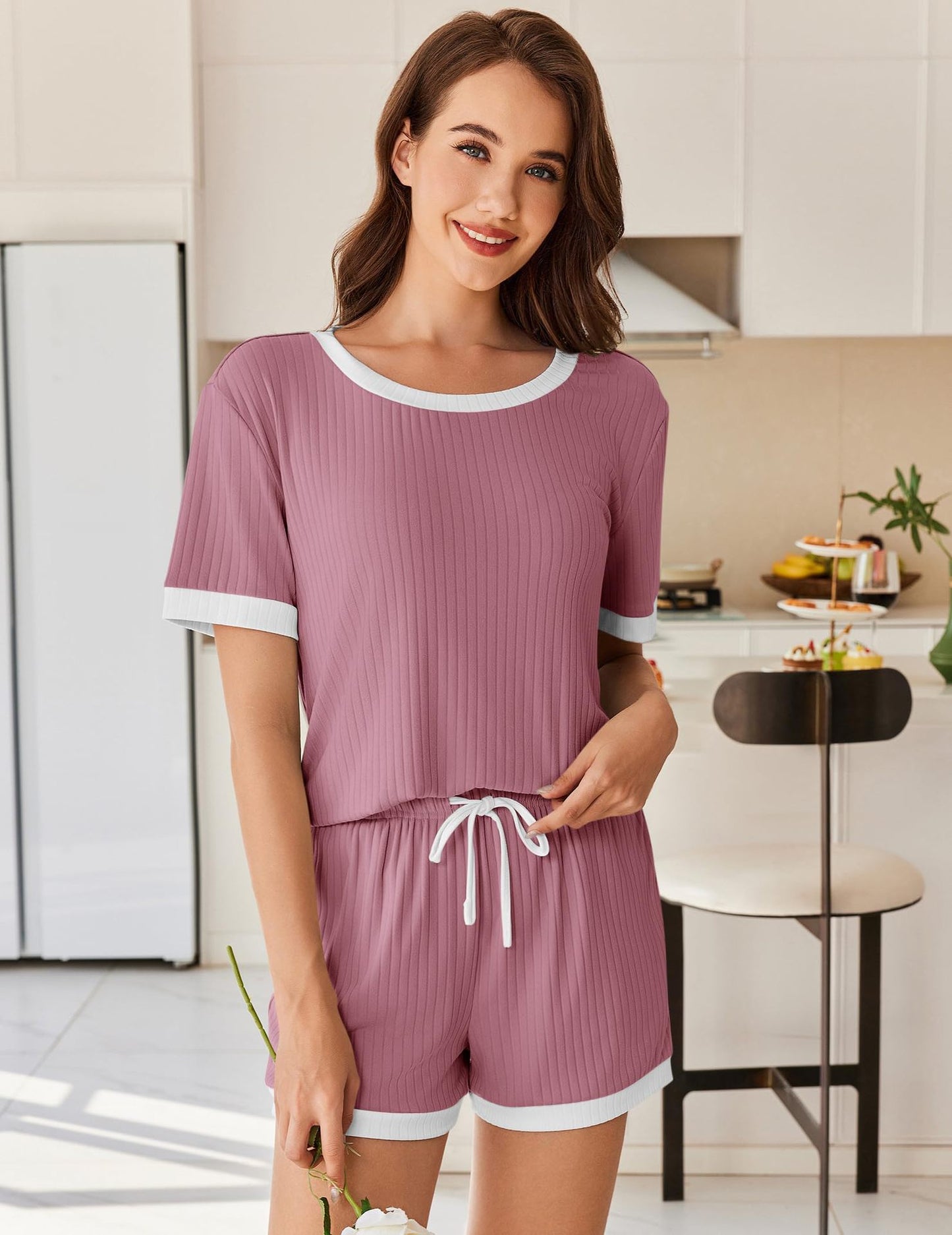 Cozy Ribbed Contrast Lounge Set
