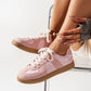 Patched Lace-up Sneakers