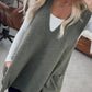 Autumn and winter solid color V-neck knitted vest sleeveless sweater