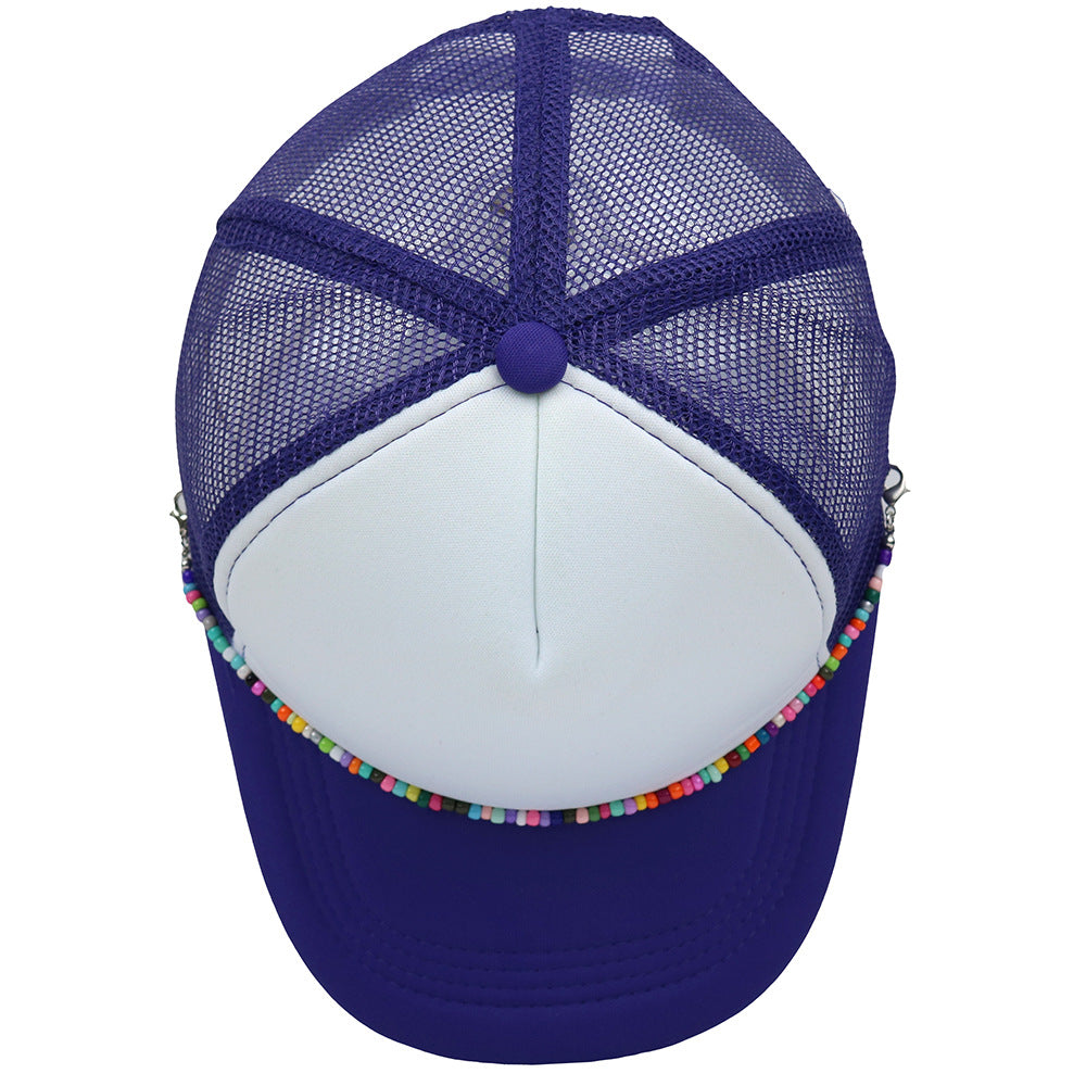 Multicolor Beaded Band Trucker Hat
