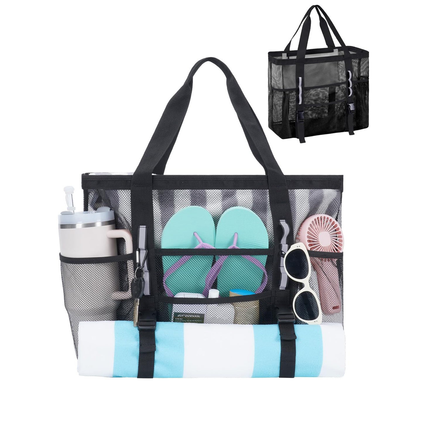 Large Mesh Beach Tote & Utility Bag