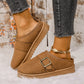 Women's Closed Toe Slip-on Snow Loafer with Fleece for Warmth
