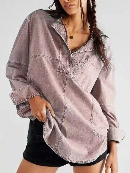 Long-sleeved Coat V-neck