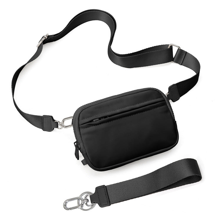 Nylon Double Compartment Crossbody and Wristlet