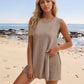 Round Neck Vest + Shorts Knitted Suit