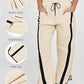Retro Contrast Side Stripe Wide Leg Track Pants