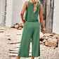 Solid Color Sleeveless Top + Cropped Pants Set