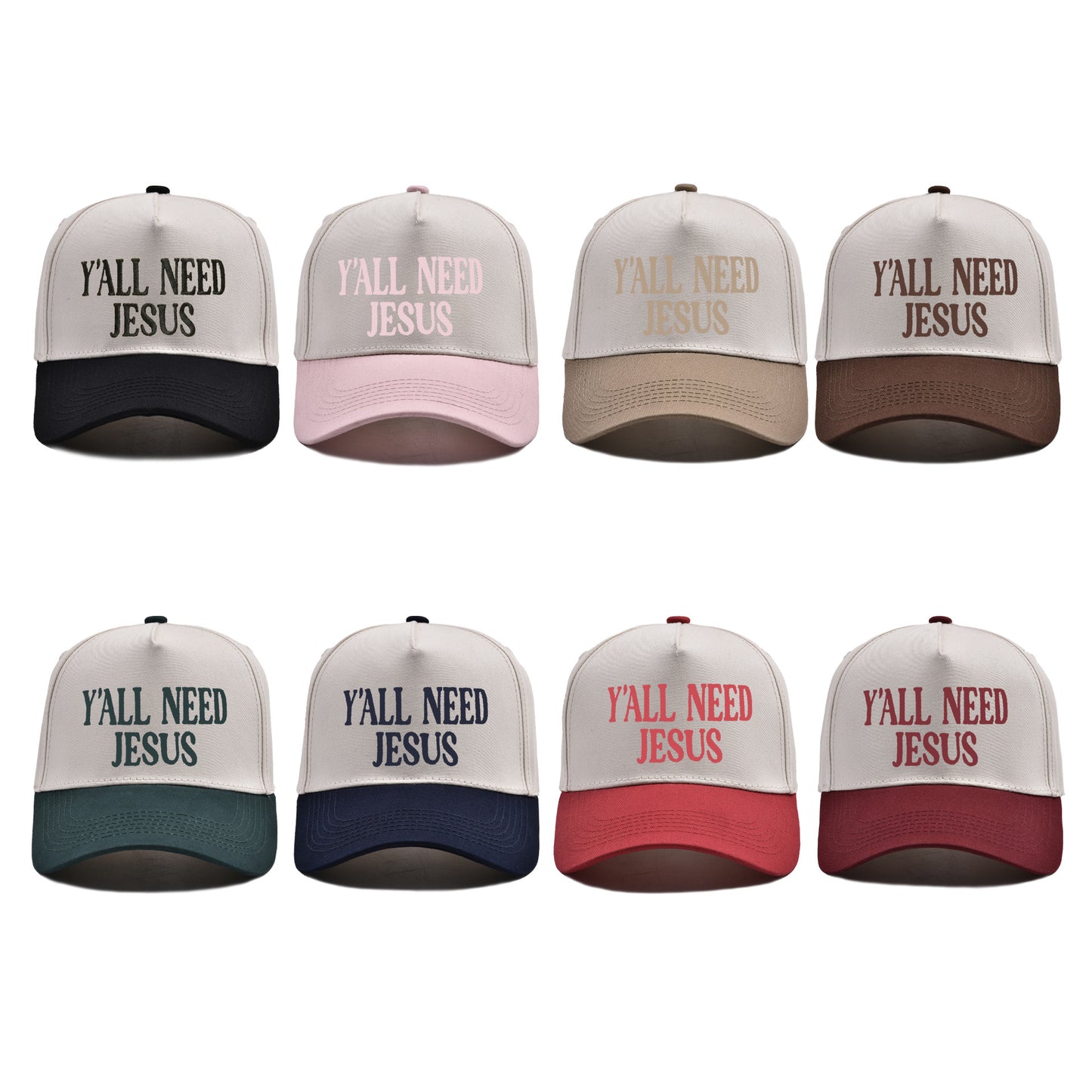 "Y'ALL NEED JESUS" Embroidered Trucker Hat