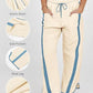 Retro Contrast Side Stripe Wide Leg Track Pants