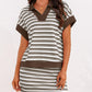 Earthy Stripe Polo and Skirt Co-Ord Set