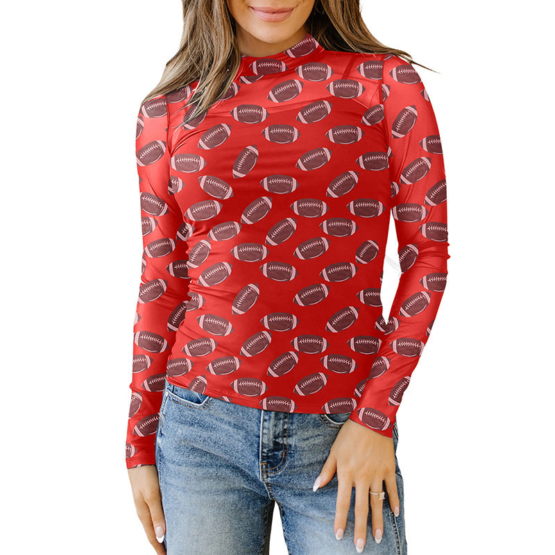 Rugby Game Day Sheer Mesh Long Sleeve Top
