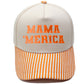 Embroidered "MAMA MERICA" Trucker Hat – Color-Block Structured Baseball Cap