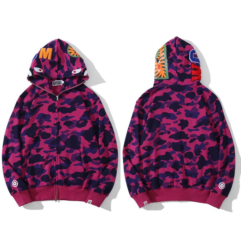 Fleece Hoodie Multi-color Ape Head Coat