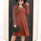 Women's striped round neck knitted sweater dress