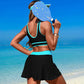 Scoop Neck Top and Skort Swim Set