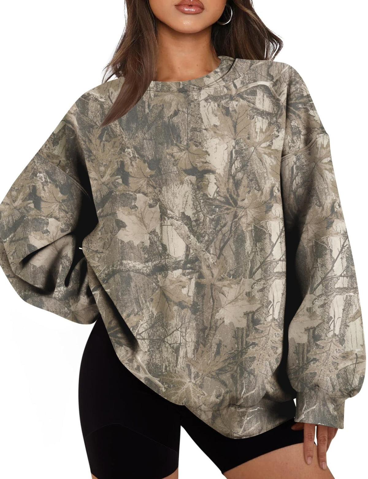 Oversized Camo Crewneck Sweatshirt