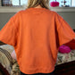Flamingo Halloween Witchy Plaid Slogan Embroidered Patch Tunic Sweatshirt