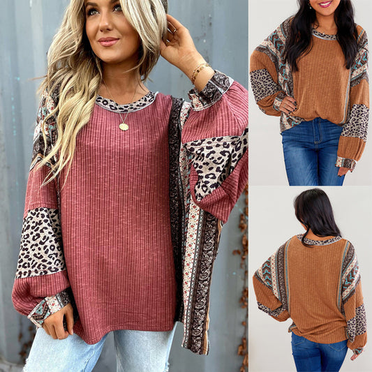 Round Neck Hooded Loose Sweatshirt