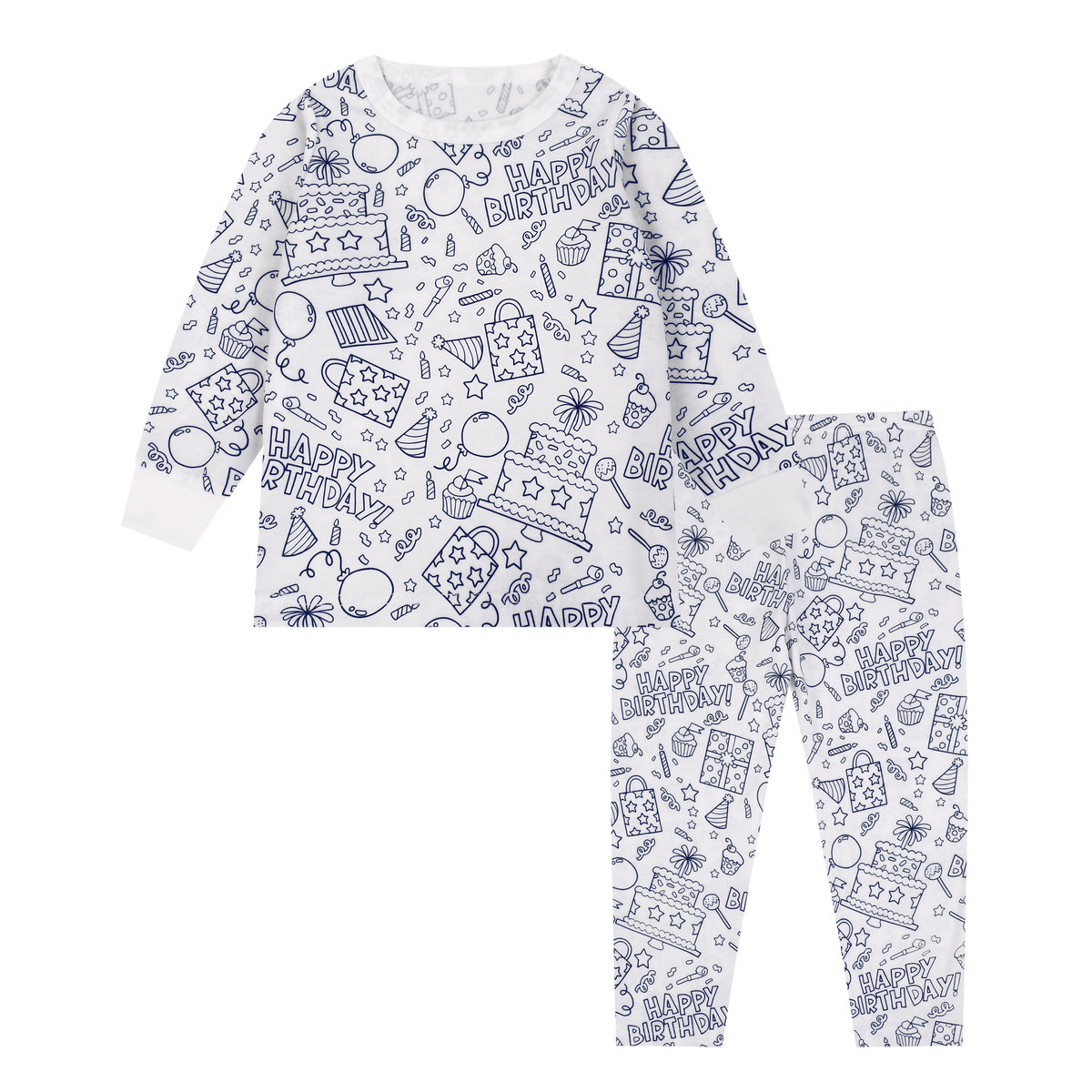 Kids Doodle Print Pajama Set