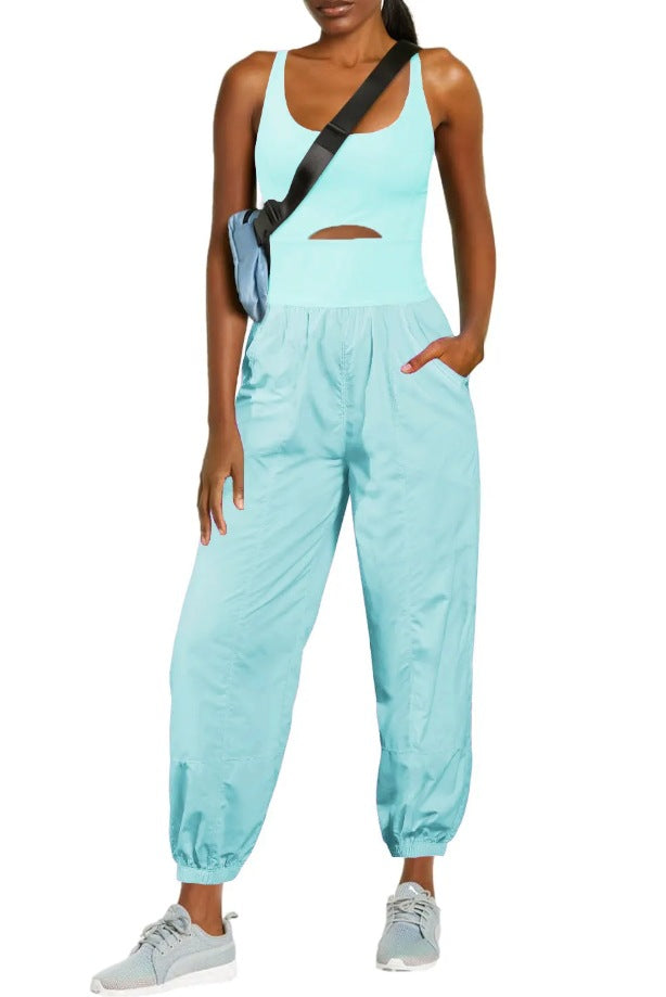 Camisole Tracksuit Jumpsuit with Pockets