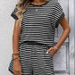 The Color-Blocked Striped Short Set