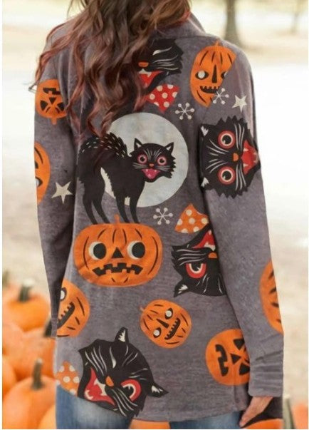 Halloween Print Cardigan