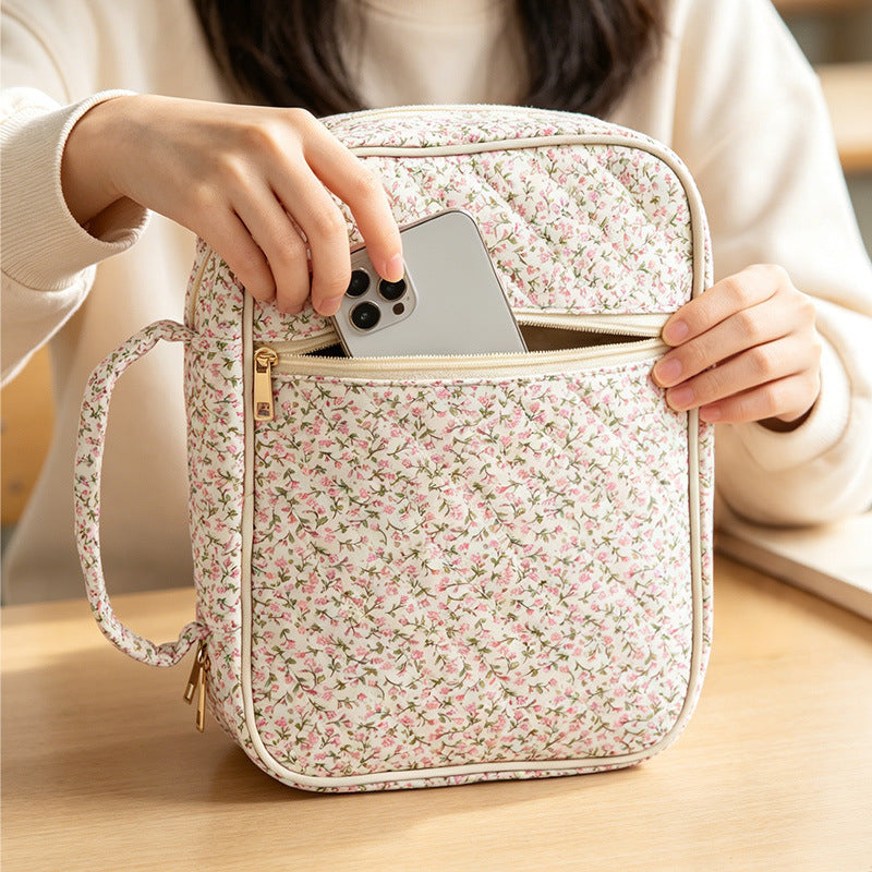 Floral Quilted Large Capacity Bible Book Storage Bag