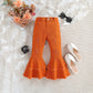 Fashionable Girls' Pink Ripped Flared Pants